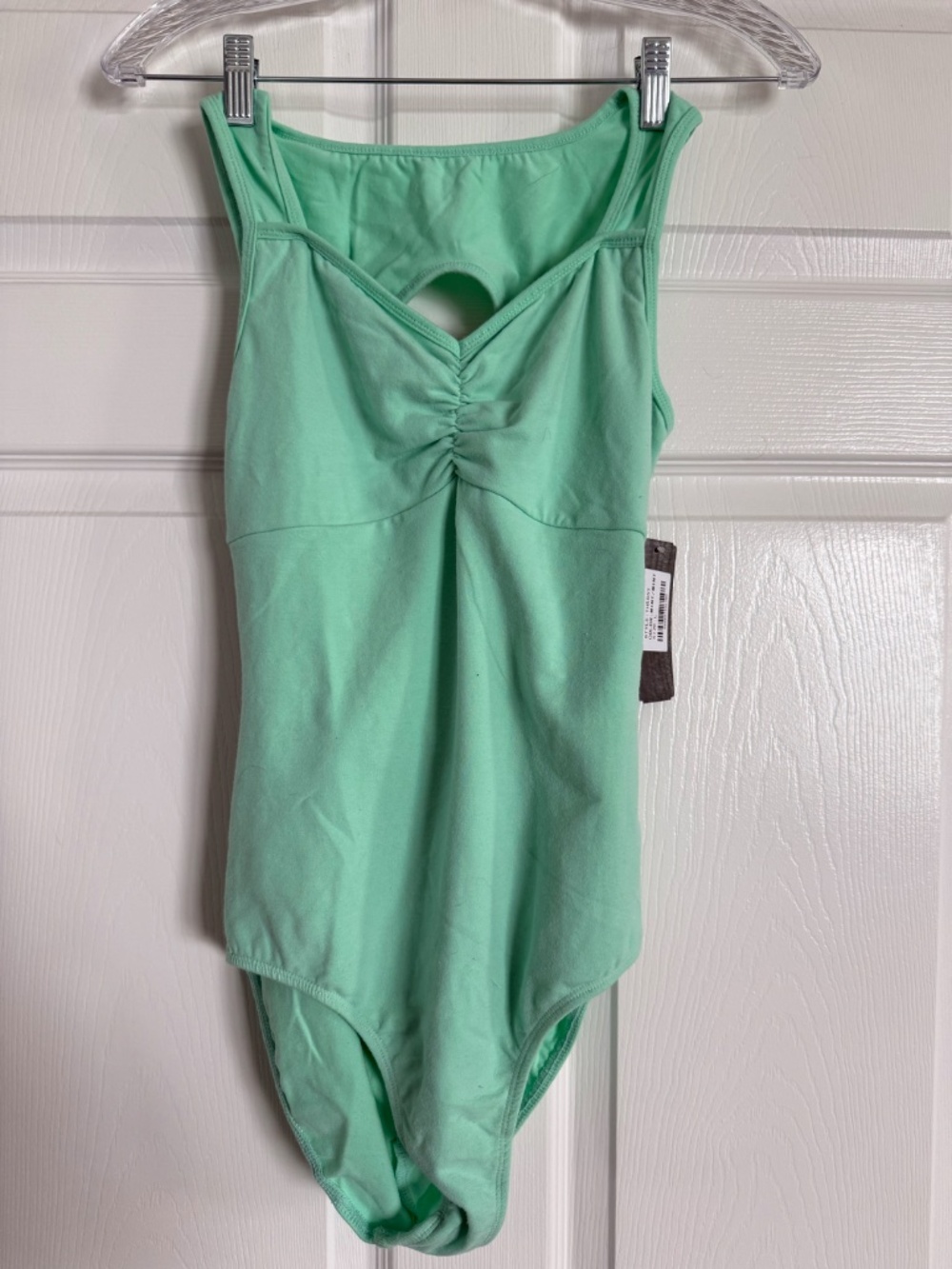 NWT mint green ballet/dance leotard, size Large